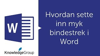 Hvordan sette inn myk bindestrek i Word  Norsk 2016  2013  2010 [upl. by Harland791]