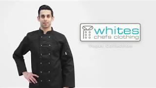 Whites Vegas Unisex Chefs Jacket Long Sleeve Black  Nisbets Chef Jacket A438 [upl. by Esinnej807]