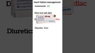 heart failure management mnemonics cardiologyshortsmedicineviral [upl. by Ahsiuqat]