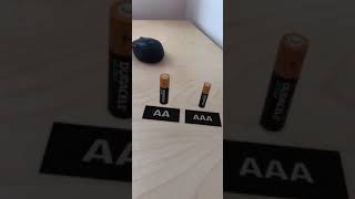 Duracell battery sizer in augmented reality AA vs AAA [upl. by Mchugh]