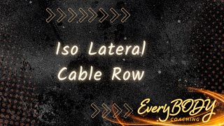 How to do an Iso Lateral Cable Row [upl. by Riabuz]