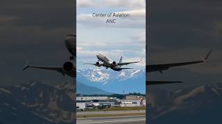 Alaska Boeing 737 MAX Takeoff  Anchorage Airport Plane Spotting [upl. by Schnell]