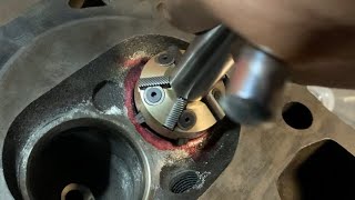 Using Neway Cutters To Fix a Jeep 40 Head Part 3 Refacing Lapping Cutting Valve Seats [upl. by Feune]