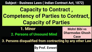 Capacity to Contract  Capacity of Parties  Capacity of Parties under Contract Act 1872 [upl. by Aitel478]