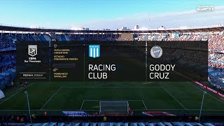 Copa de la Liga J6  Racing Club vs Godoy Cruz  Partido Completo HD Relato Leonardo Gabes [upl. by Atthia863]