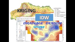 How to Create Drainage Density hydrology Mapping by Arc GIS IDW Kriging amp Spline Tools አማርኛ ቱቶር [upl. by Irtimed]