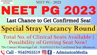 Special Stray Vacancy Round NEET PG 2023 Schedule  Eligibility Criteria neetpg2023 neetpg2024 [upl. by Eelrahc129]