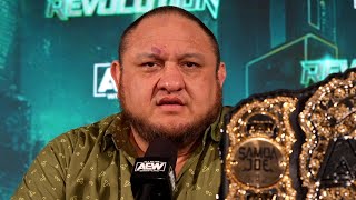 SAMOA JOE AEW REVOLUTION 2024 PRESS CONFERENCE [upl. by Parrnell]