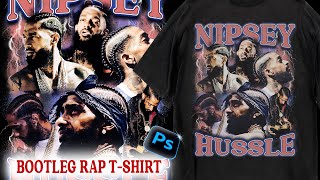 How to create a 90s vintage bootleg tshirt design  PHOTOSHOP TUTORIAL  2024 [upl. by Adnahcir95]