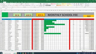 How To Maintain School Fee in Excel 2024  School Fee Management in Excel  School Work in excel [upl. by Lipfert288]