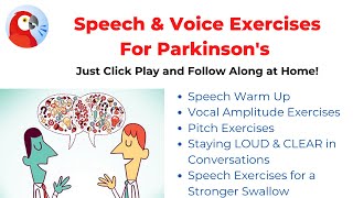 Parkinsons Speech Voice amp Swallow Workout  BEGINNER LEVEL [upl. by Akiehsat]