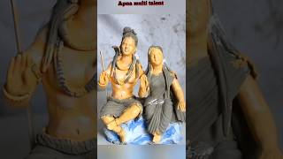 मिट्टी से शिव पार्वती जी बनाने सीखें  Shiv parwati murti making Shorts [upl. by Elah292]