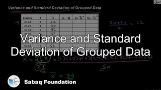 Variance and Standard Deviation of Grouped Data Statistics Lecture  Sabaqpk [upl. by Marthena786]