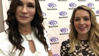 Famke Janssen XMen amp Jessica Rothe Happy Death Day at WonderCon for Boy Kills World [upl. by Aibat272]