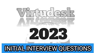 SHORTS virtudesk VIRTUAL ASSISTANT INITIAL INTERVIEW QUESTIONS 2023 [upl. by Cullen129]