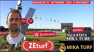 PRONOSTICS TURF 100 QUINTE DIMANCHE 22 SEPTEMBRE 2024 A VINCENNES [upl. by Elisee163]