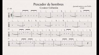 PESCADOR DE HOMBRES TAB guitarra tablatura con playback [upl. by Leizahaj]