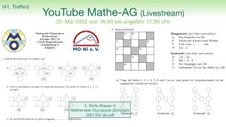 41 Mathe AG  2 Stufe der MathematikOlympiade 2022  Lösungen amp Strategien  Klasse 4 [upl. by Moureaux94]