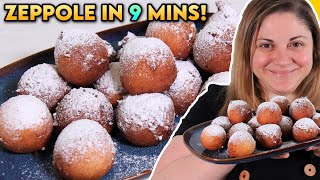 EASIEST Zeppole Recipe Fresh Italian Donuts in 9 MINUTES [upl. by Atiuqat136]