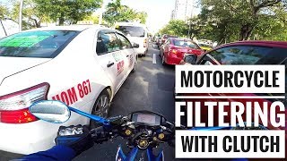 How to Filter Through Traffic on Motorcycle with Clutch  Suzuki Raider R150 Fi [upl. by Peacock]