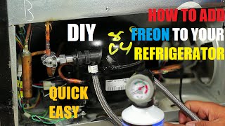 How to Add Freon To Your Refrigerator 134a [upl. by Llirpa844]