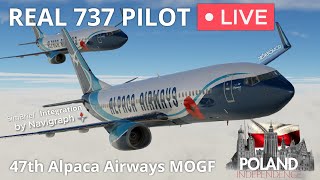 Real 737 Pilot LIVE  47th Alpaca Airways MOGF to Warsaw  ZIBO MOD Simbrief Integration [upl. by Nos]