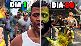 SOBREVIVÍ 100 DIAS a un APOCALIPSIS ZOMBIE en GTA 5 [upl. by Yht]