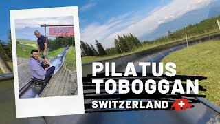 Longest Summer Toboggan Mountain Coaster run in Switzerland  Adventure at Mt Pilatus Luzern [upl. by Berstine]