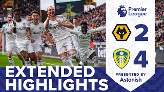 EXTENDED HIGHLIGHTS  WOLVES 24 LEEDS UNITED  PREMIER LEAGUE [upl. by Ulphiah551]