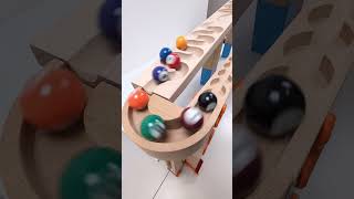 marble Run Race ASMR 122 Wooden Wave Course Colorful Marbles marblerun marblerunrace asmr [upl. by Chitkara]