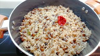 JAMAICAN GUNGO RICE AND PEAS  PIGEON PEAS  RICE AND GUNGO DRY PIGEON PEAS RECIPE  ROSE KITCHEN [upl. by Juta934]