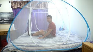 Popup Mosquito Net Tent for Beds Review [upl. by Urba]