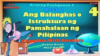 Araling Panlipunan 4 3rd Quarter Week 2Balangkas oIstruktura ng Pamahalaan ng Pilipinas [upl. by Dorin]