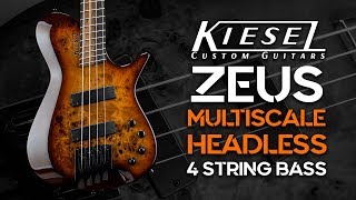 Kiesel Guitars  Zeus Multiscale Headless 4 String Bass Demo [upl. by Rutherfurd]