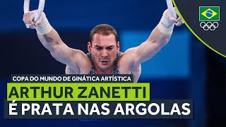 COPA DO MUNDO DE GINÁSTICA ARTÍSTICA OSIJEK 2023  Arthur Zanetti é para nas argolas [upl. by Hanauq]