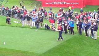 Jeremy Roenick 2016 Ryder Cup Celebrity Match First Hole [upl. by Selassie]