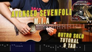 Avenged Sevenfold  MIA  Outro Solo Tutorial amp Guitar Tab [upl. by Adnohsed915]