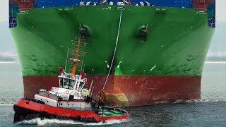 Life Inside Powerful Tugboats Moving Gigantic Ships in Middle of the Sea [upl. by Eilyr]