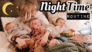 OUR NIGHT TIME ROUTINE with TRIPLETS AND A TODDLER [upl. by Schlicher866]