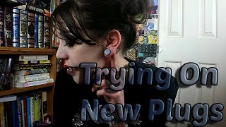 Trying on and Reviewing Plugs  Ear Stretching Journey [upl. by Nichole701]