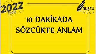 10 DAKİKADA  Sözcükte Anlam  RÜŞTÜ HOCA [upl. by Olympias]