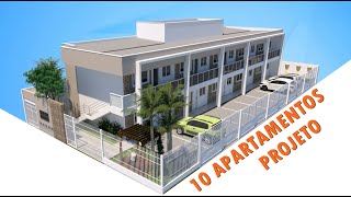 PROJETO COM 10 APARTAMENTOS  1 QUARTO PARA INVESTIMENTO  KITNET PARA ALUGAR Projeto Pronto [upl. by Adnam915]