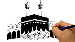 how to draw Kaaba easy step by step  Makkah drawing 🕋 Beginners [upl. by Ubana]