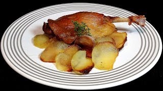 Muslos de pato al horno con patatas panadera Recetas de pato [upl. by Knick]