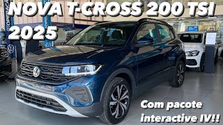 Novo VW TCross 200 TSI 2025  TODOS os detalhes da versão de entrada com pacote Interactive IV [upl. by Firestone96]