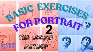 How to draw the front and the profile portrait with the loomis method 02 [upl. by Euqnomod34]