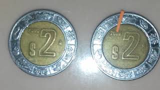 Variedad Moneda 2 Pesos Fecha Cercana y Lejana al monograma 2 año 2006 y 20 LioAlch14 [upl. by Tresa56]