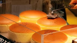 Japanese Street Food  JIGGLY CHEESECAKE Uncle Rikuros Cheese Cake Osaka Japan [upl. by Blaze529]