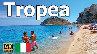 Tropea Calabria Italy  Walking Tour in 4K  Beach Town Center and Panoramic Views [upl. by Solhcin]