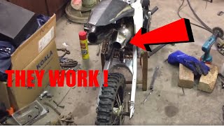 CUSTOM PIT BIKE DUAL PIPE TWO EXHAUSTS how to make a dual exhaust pipe [upl. by Adnarem]